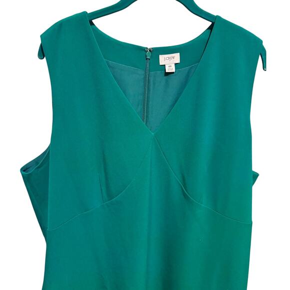 J Crew Green V-Neck Sleeveless Shift Dress With Pockets Plus Size 18 - Picture 2 of 11